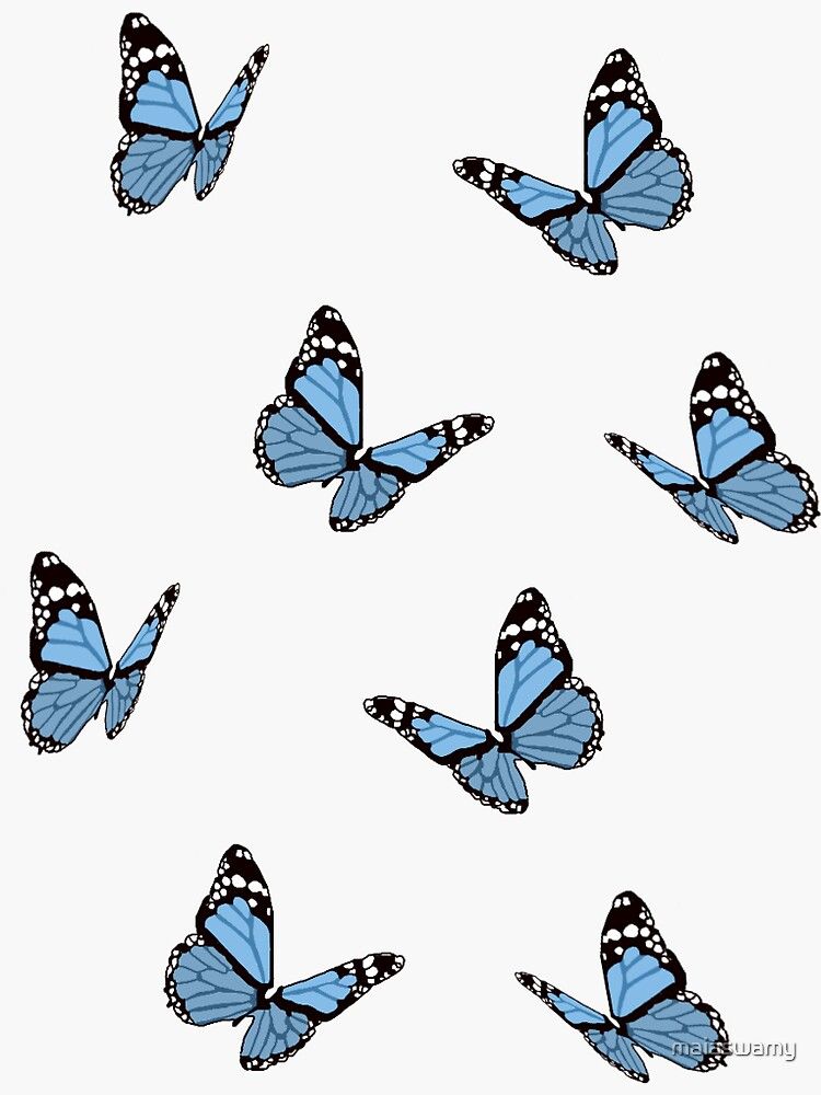 Blue Butterflies Sticker By Maiaswamy In Butterfly