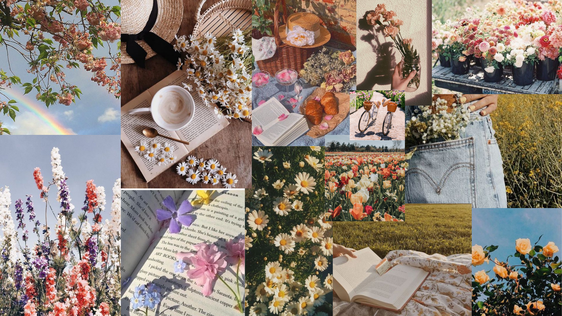 Spring Aesthetic Collage Wallpaper Desktop