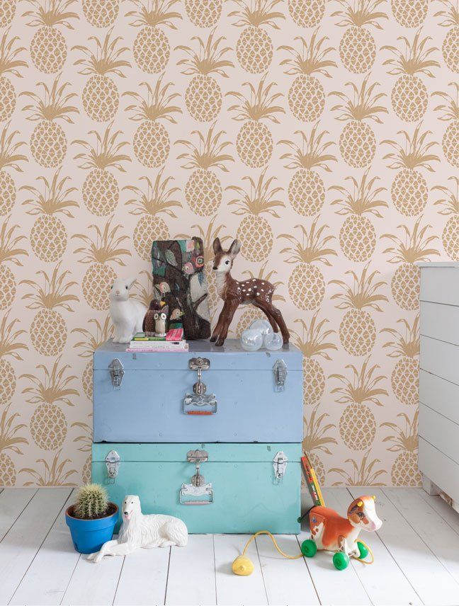 Bijoux Odell Farmhouse Pineapple Wallpaper Designer