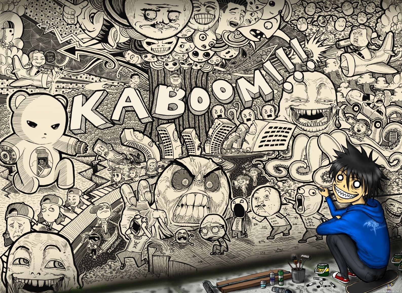 Free Download Kaboom Graffiti You Are Viewing A Anime Wallpaper Wallpaper4mecom 1588x1160 For Your Desktop Mobile Tablet Explore 77 Grafiti Background Graffiti Wallpaper For Bedrooms Graffiti Wallpaper