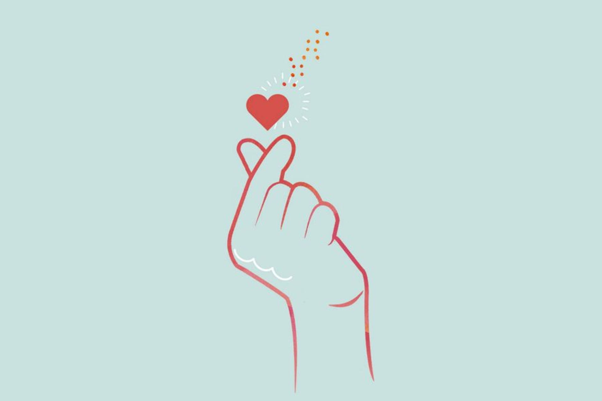 Korean Finger Heart Wallpaper