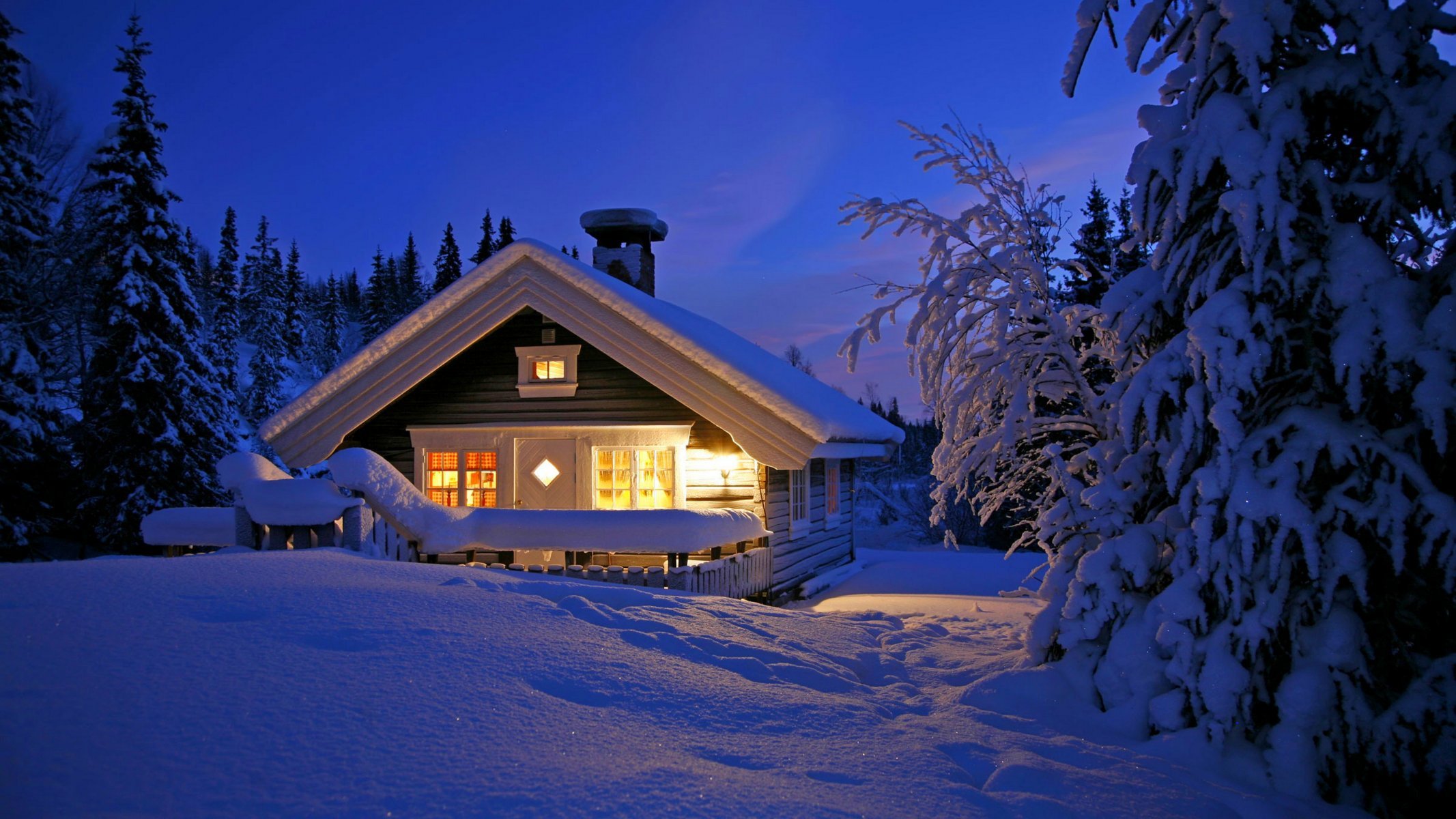 Winter Night Desktop Background Wallpaper