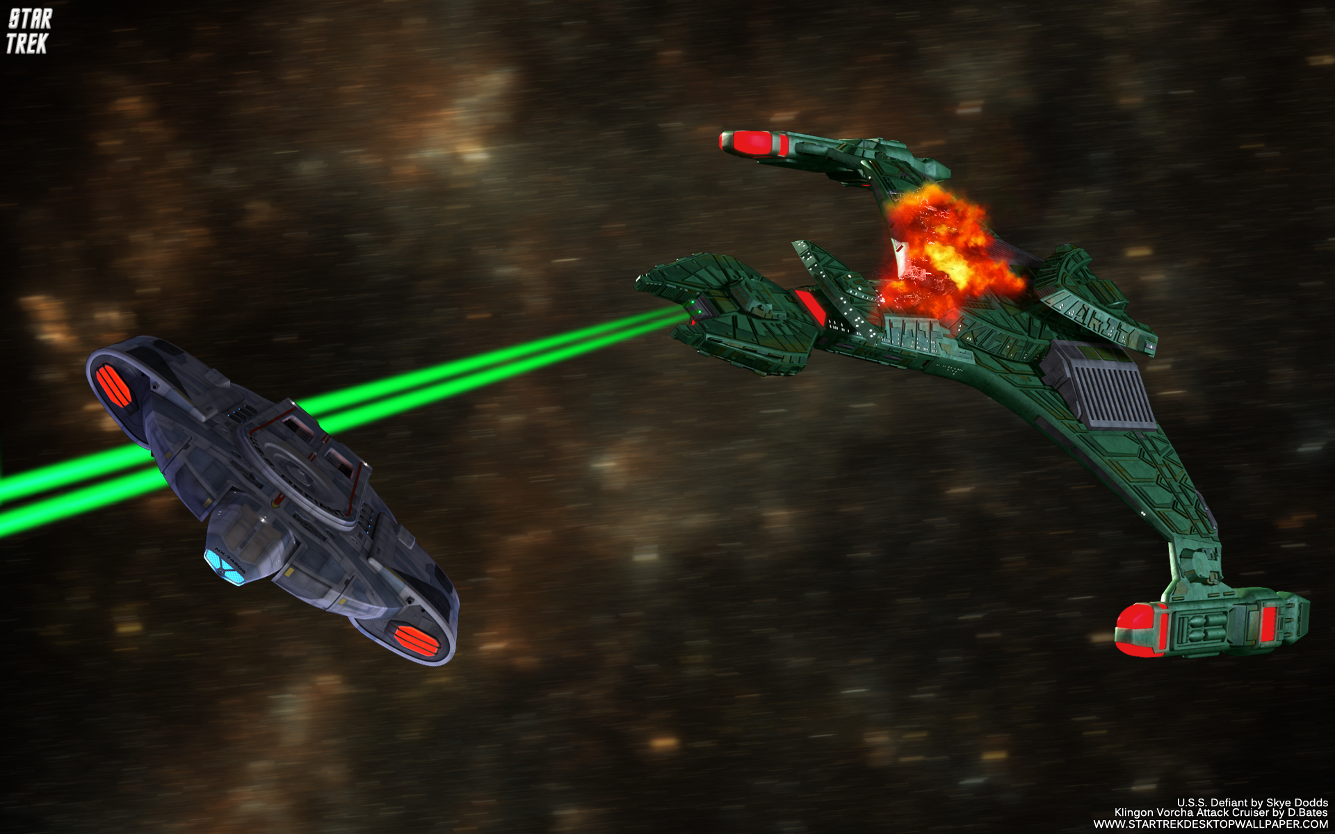 Star Trek Klingon Vor Cha Attack Cruiser Chasing Uss Defiant