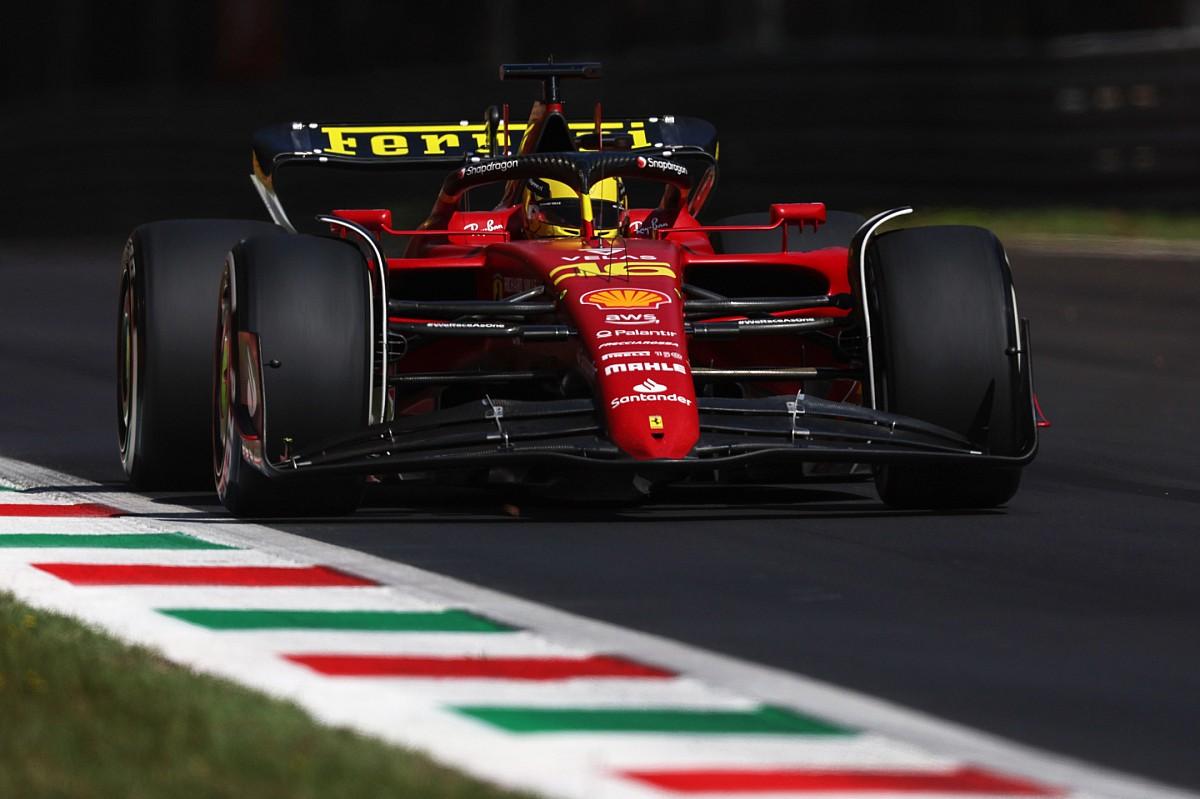 F1 Italian Gp Leclerc Pips Sainz By 077s For Ferrari Fp1
