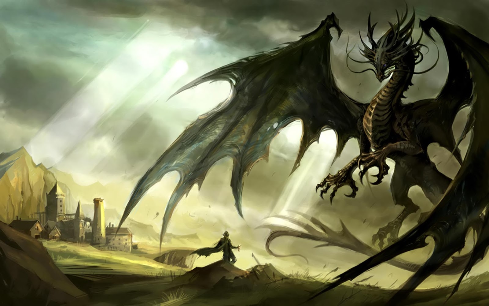 Dragon And Knight Desktop Background Wallpaper Jpg