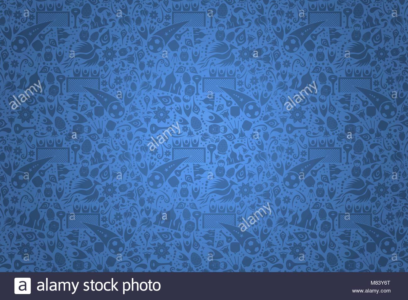 Russia symbol decoration background in blue color Traditional