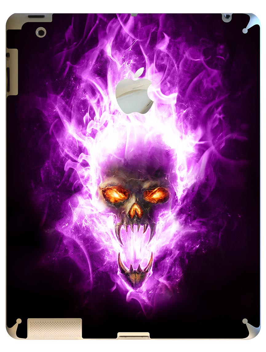  Home Products iPad Skins iPad 2 Skin Purple Flames Skull