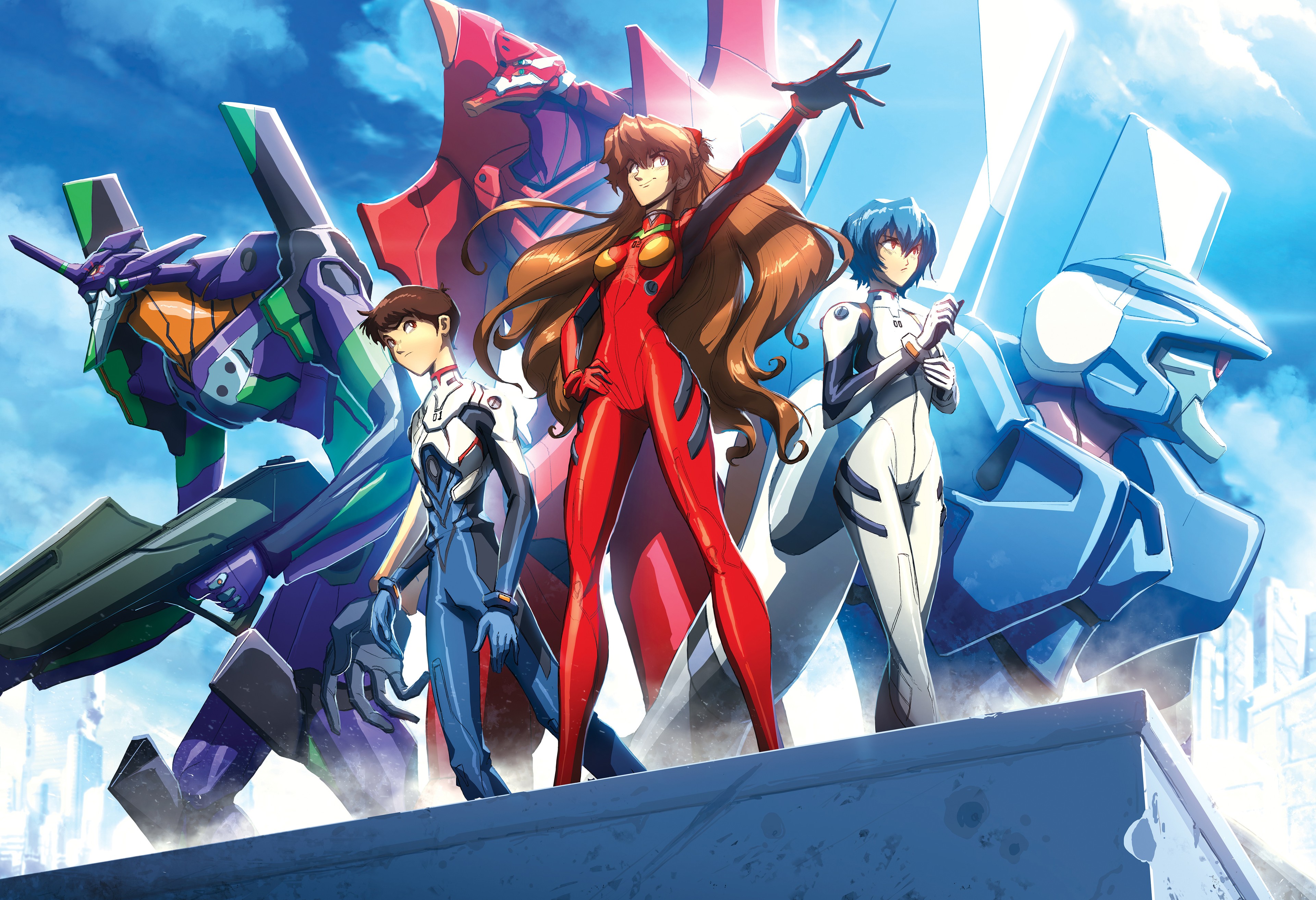 Shinji Ikari Asuka Langley Sohryu Rei Ayanami Evangelion Unit Wallpaper
