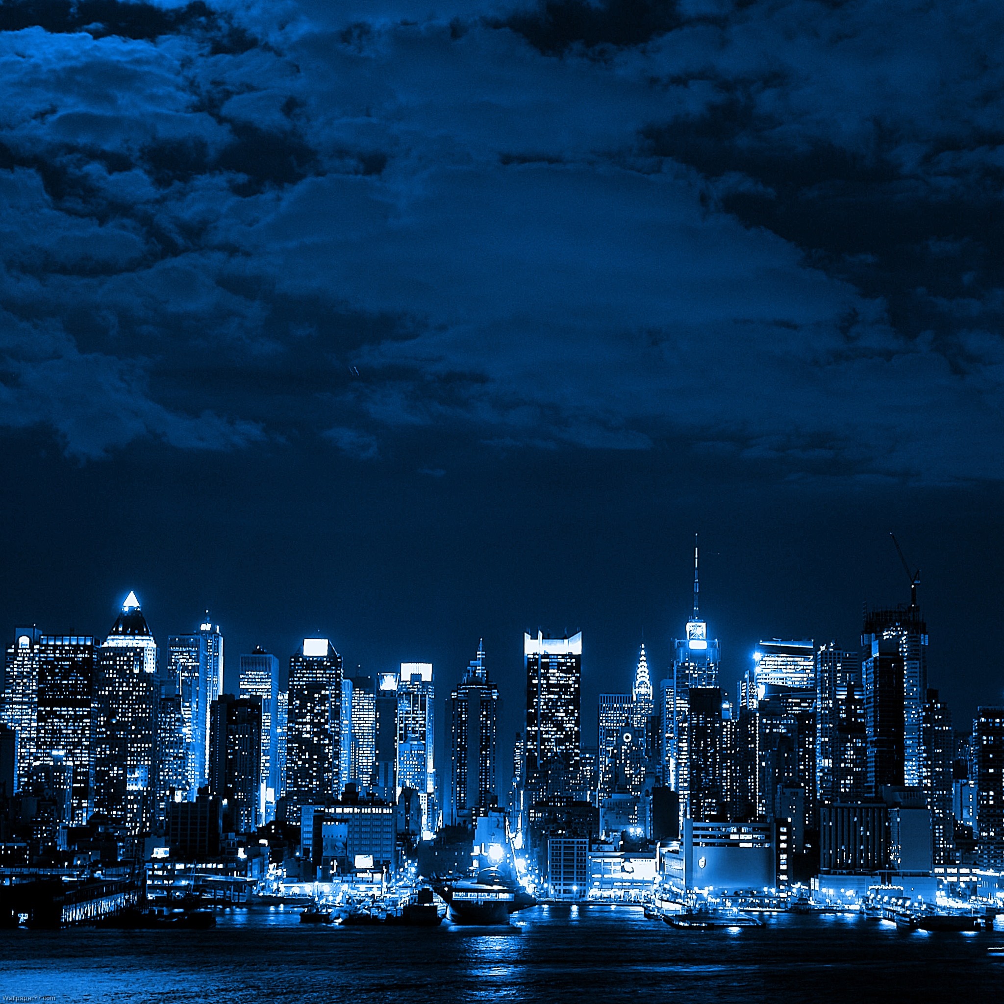 Wallpaper Blue City Pixels