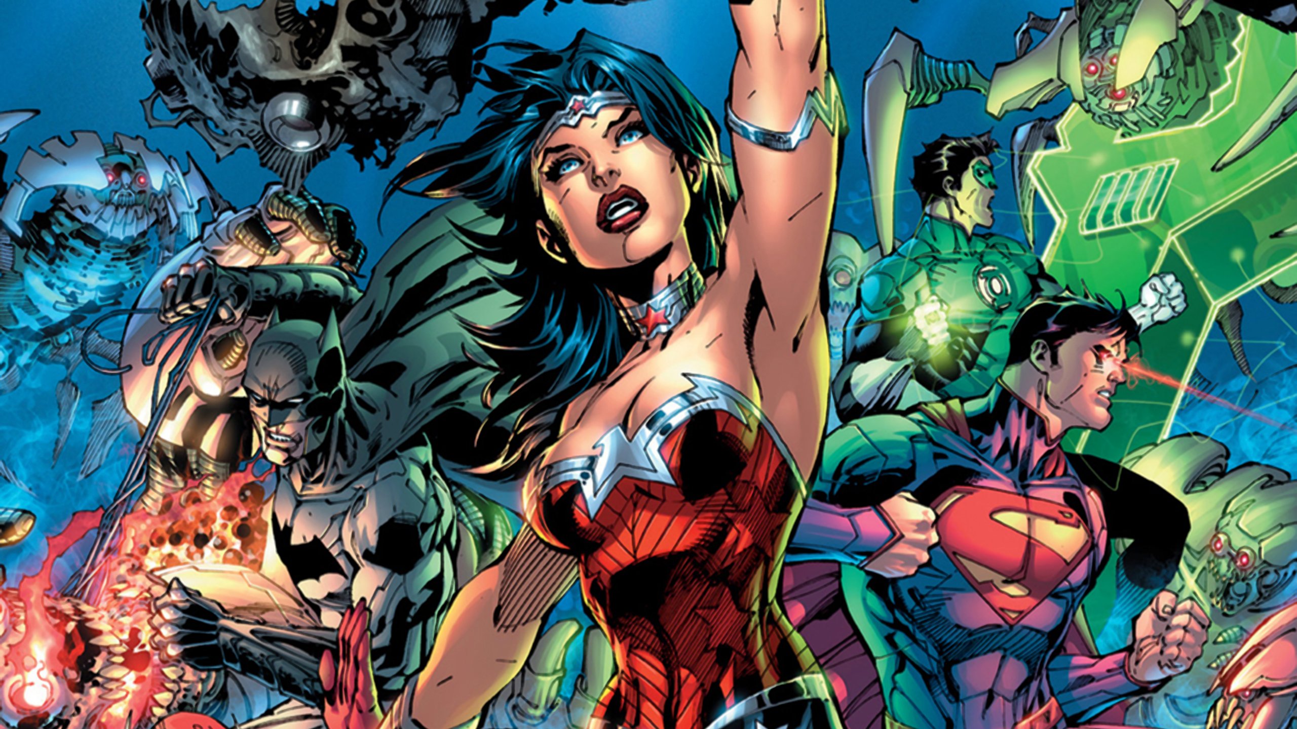 New 52 Trinity Superman Batman Wonder Woman wallpaper 2560x1440