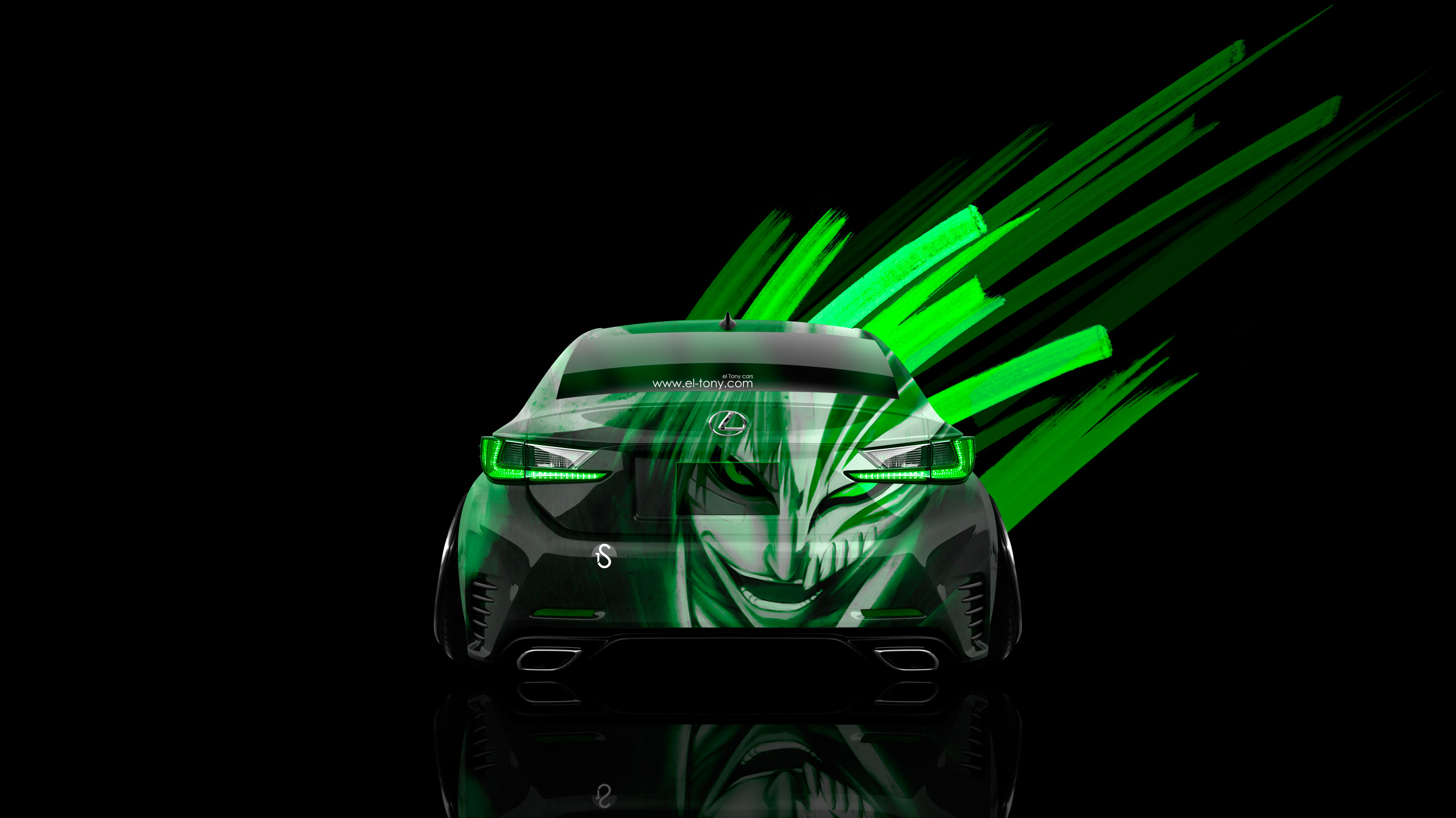 Jdm Back Anime Bleach Aerography Car Green Neon Effects 4k