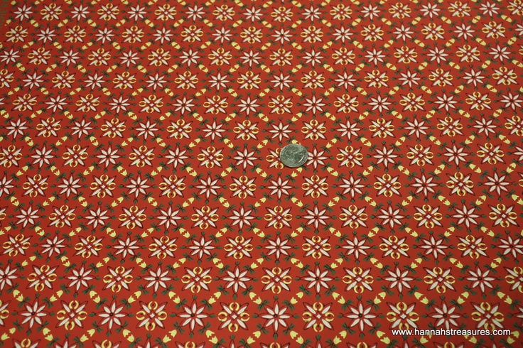 Vintage Wallpaper Bright Red geometric with green white and yellow