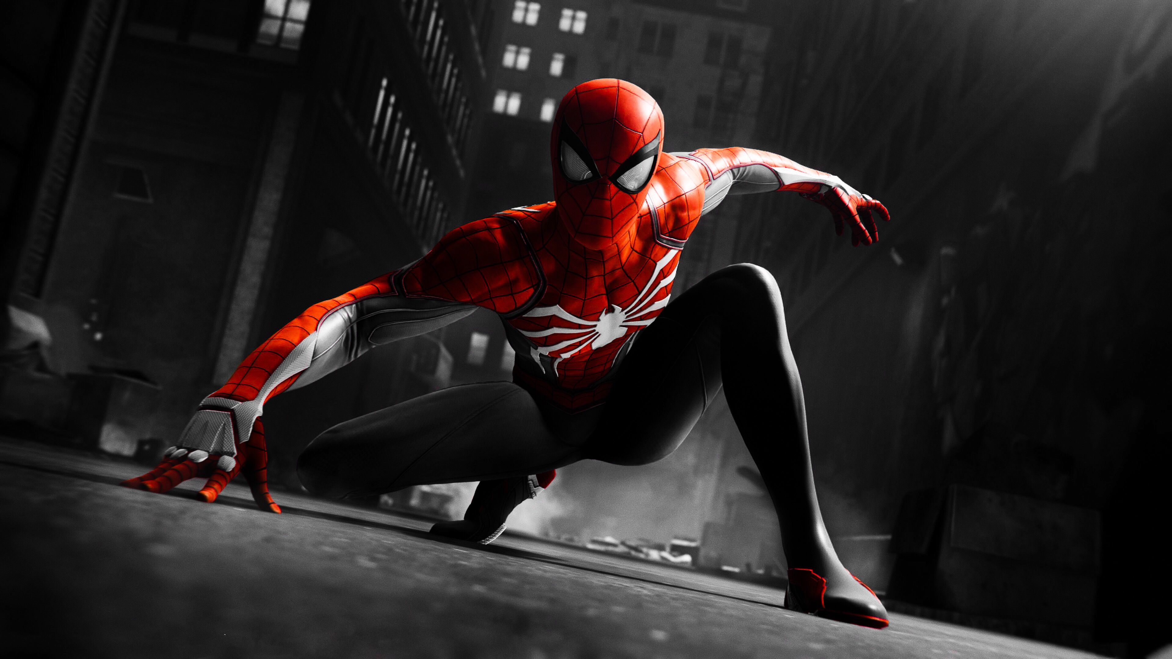 Black And Red Spiderman 4k Wallpaper HD Superheroes Image
