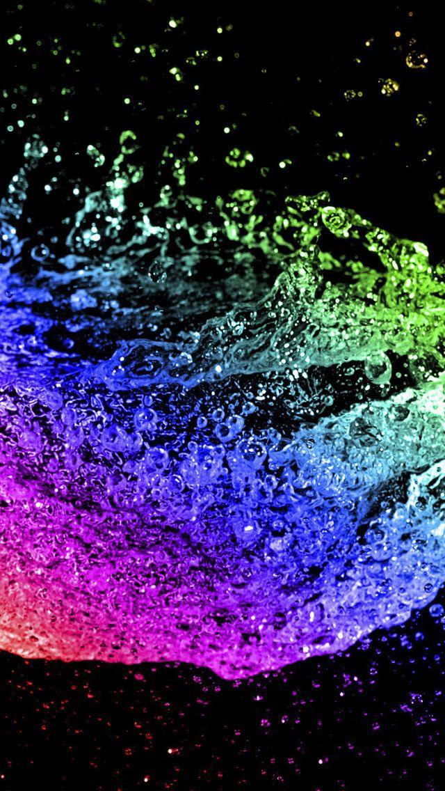 Neon Light Water Splash iPhone 5s 5c Wallpaper