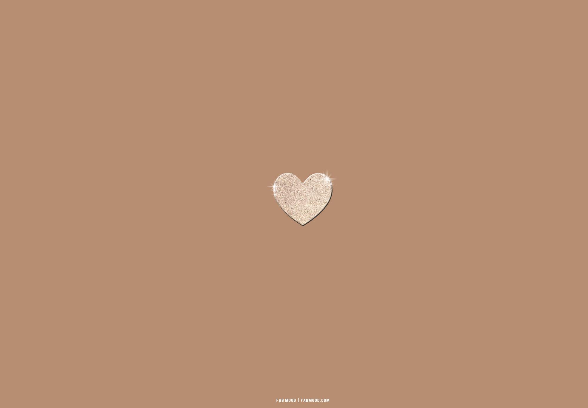Brown Aesthetic Wallpaper For Laptop Glitter Love Heart