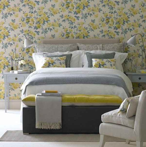 Floral Bedroom With Wallpaper Decor