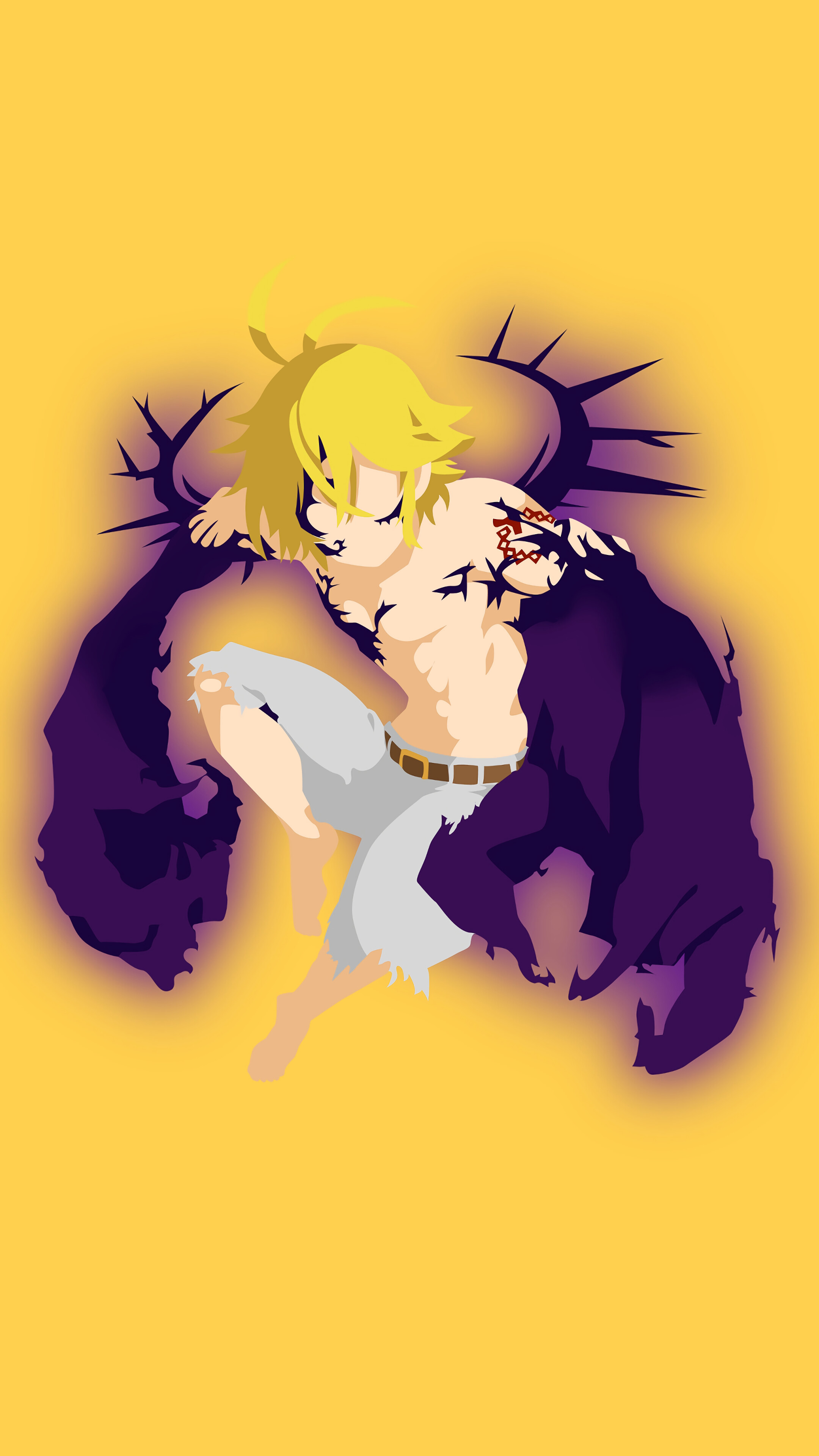 Meliodas Demon Mark Minimalist 4k Wallpaper