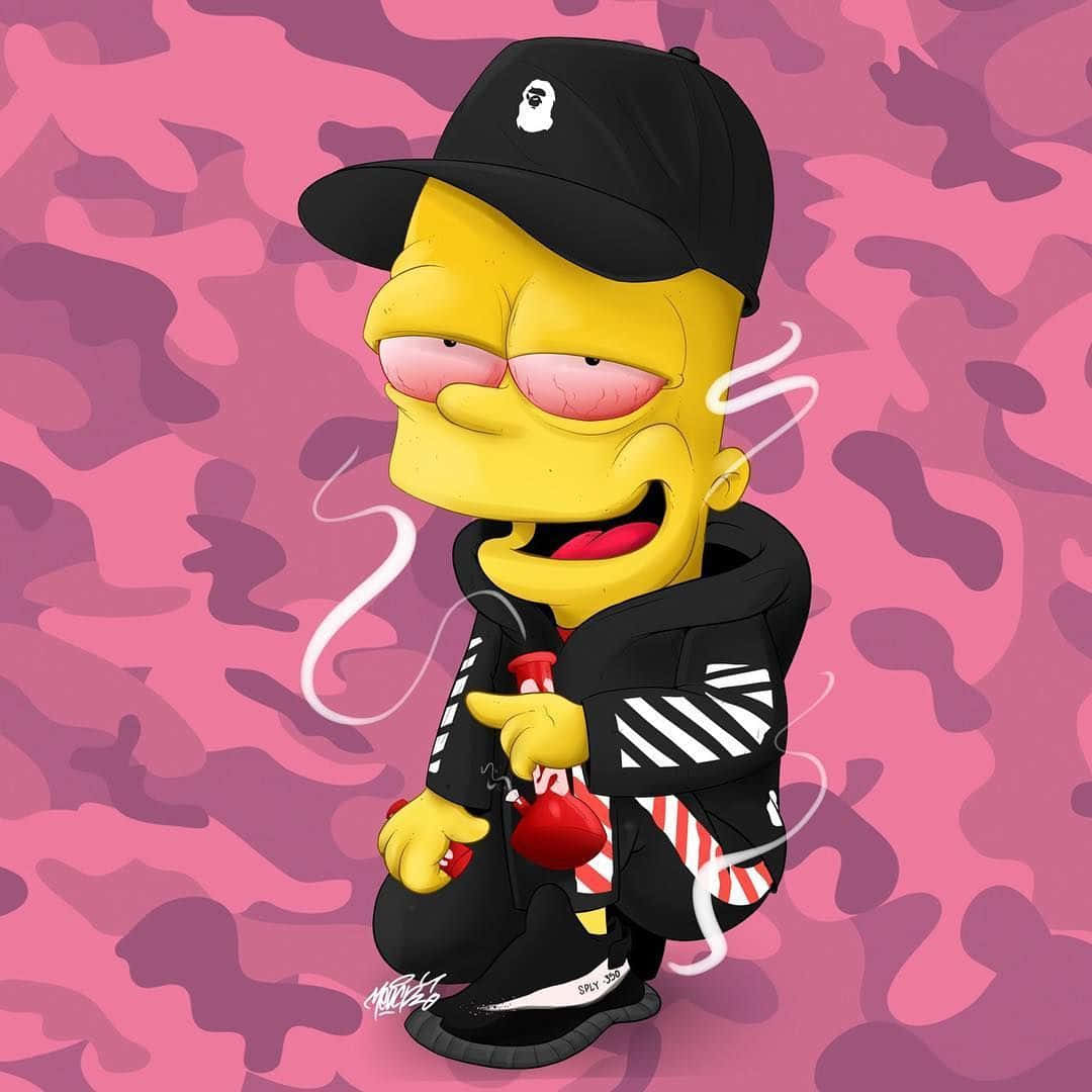 Smoke It Up With Bart Simpson Weed Wallpaper