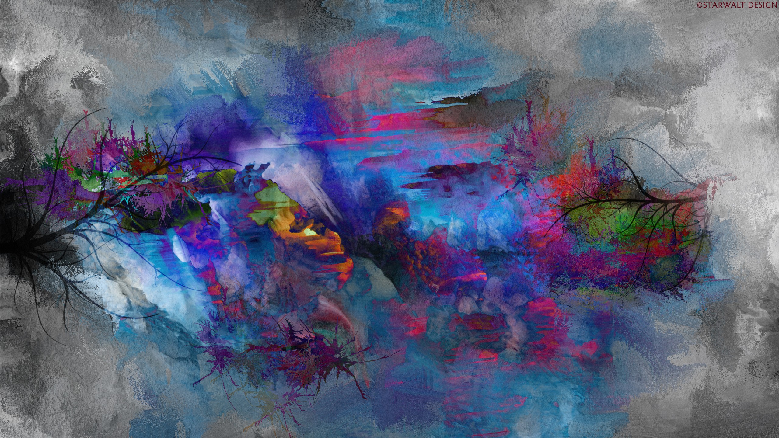 Abstract Nature Painting Wallpaper 2560x Jpg