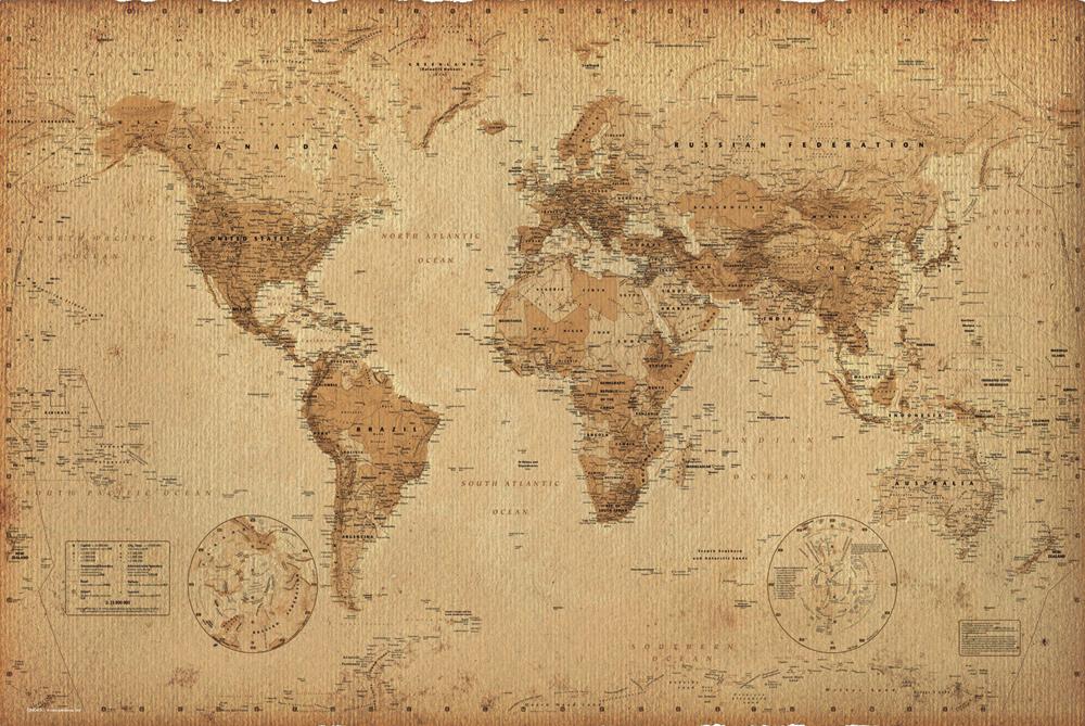 World Map Posters Antique Poster Gn0430 Panic