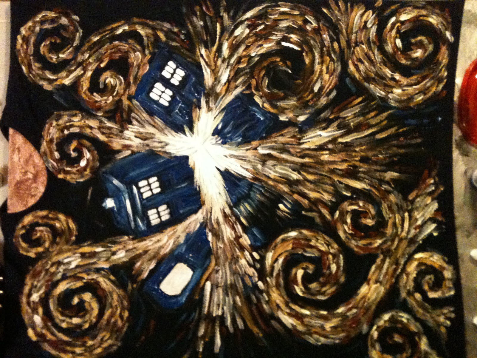 Doctor Who Exploding Tardis Wallpaper Hand Painted