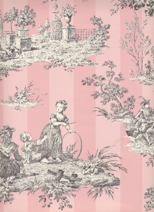 Pink And Gray Toile Would Be Lovely In A Baby Girl S Bedroom