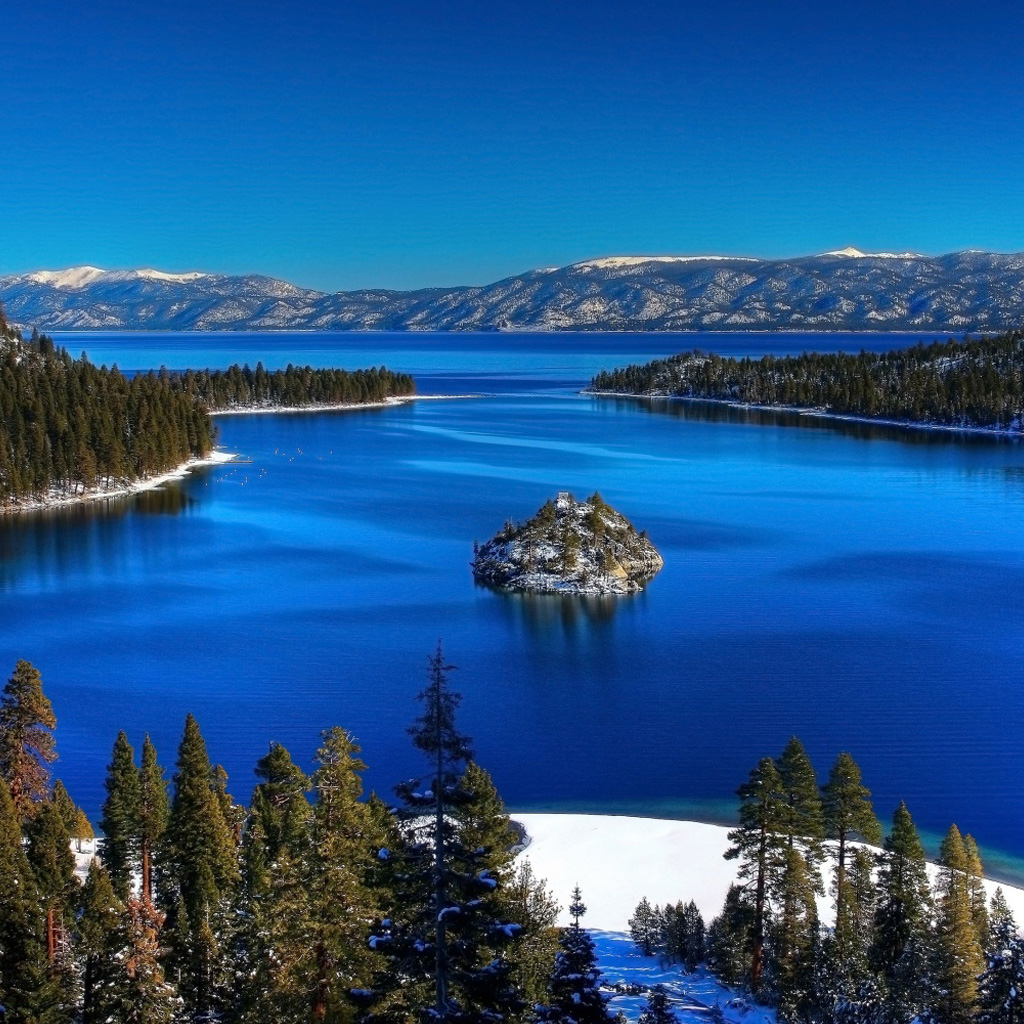 Beautiful Lake Snow iPad Background Best Wallpaper