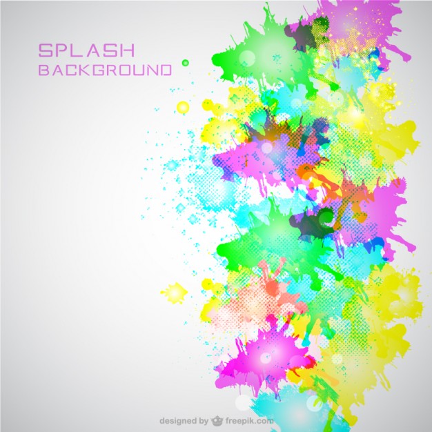 Neon color splash background Vector Free Download