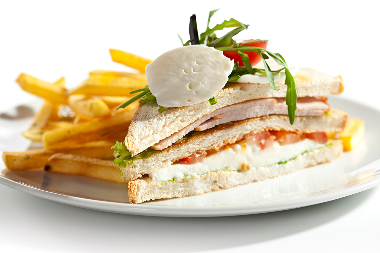 Image Food French Fries Fast Butterbrot Sandwich Vegetables