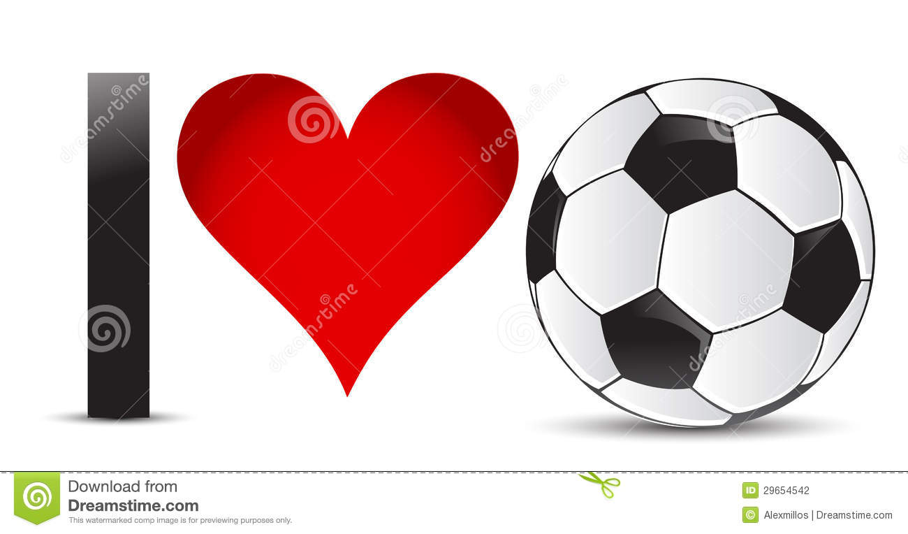Love Soccer Background I Heart With Ball Inside