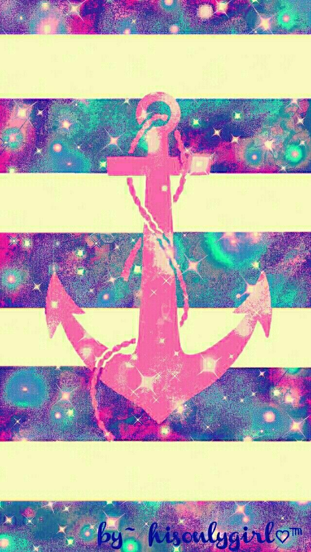 Cute Anchor Striped Galaxy Wallpaper I Created For The App Cocoppa