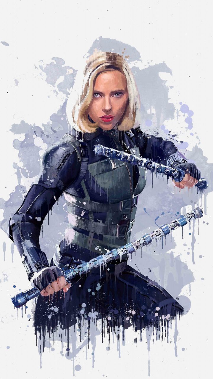 Black widow Avengers infinity war artwork 2018 720x1280