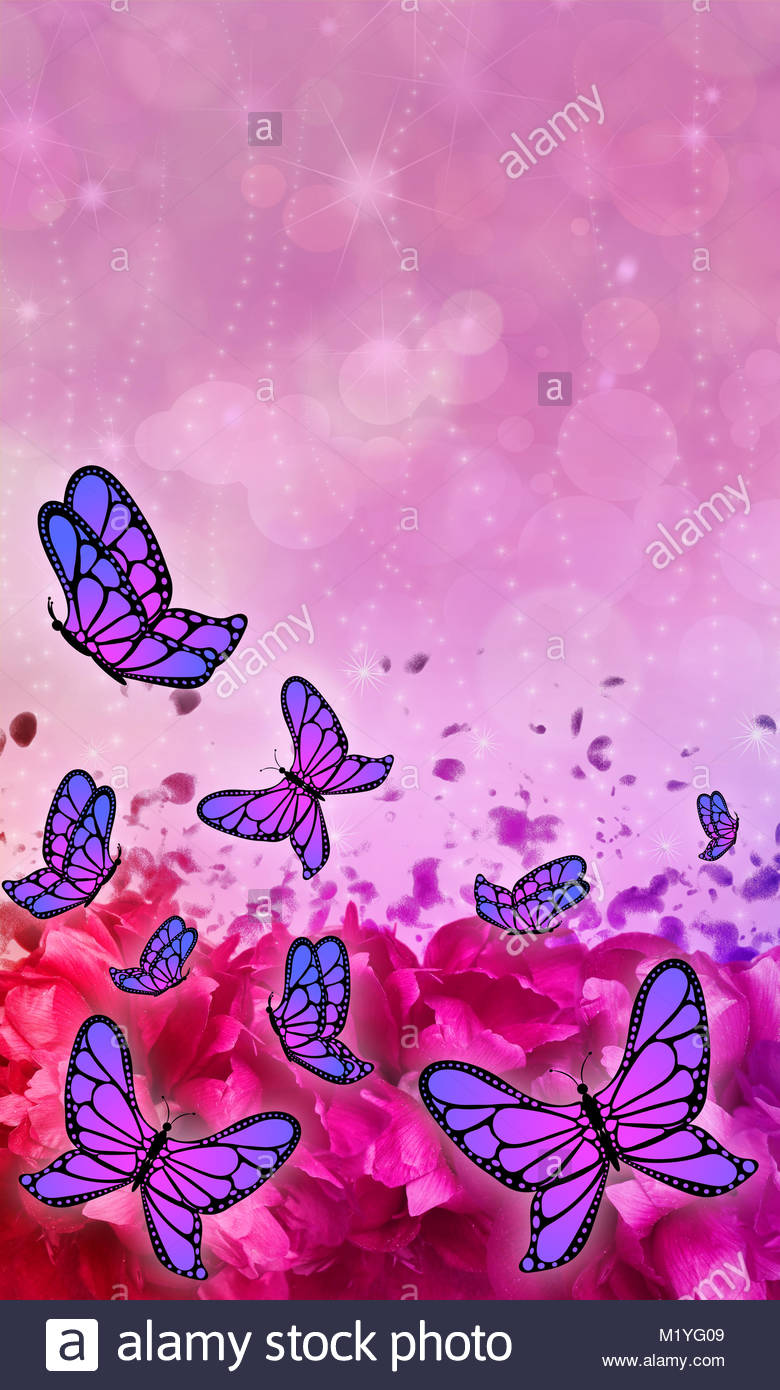 Butterfly patterned beautiful abstract mobile phone screen 780x1390