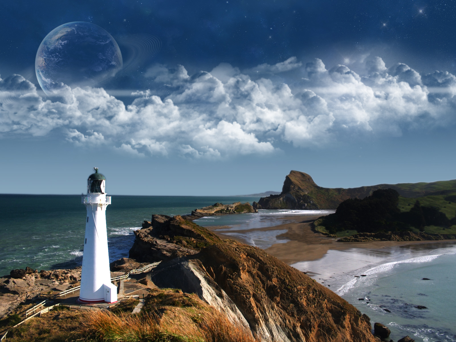 Lighthouse On Cliff Wallpaper Desktop