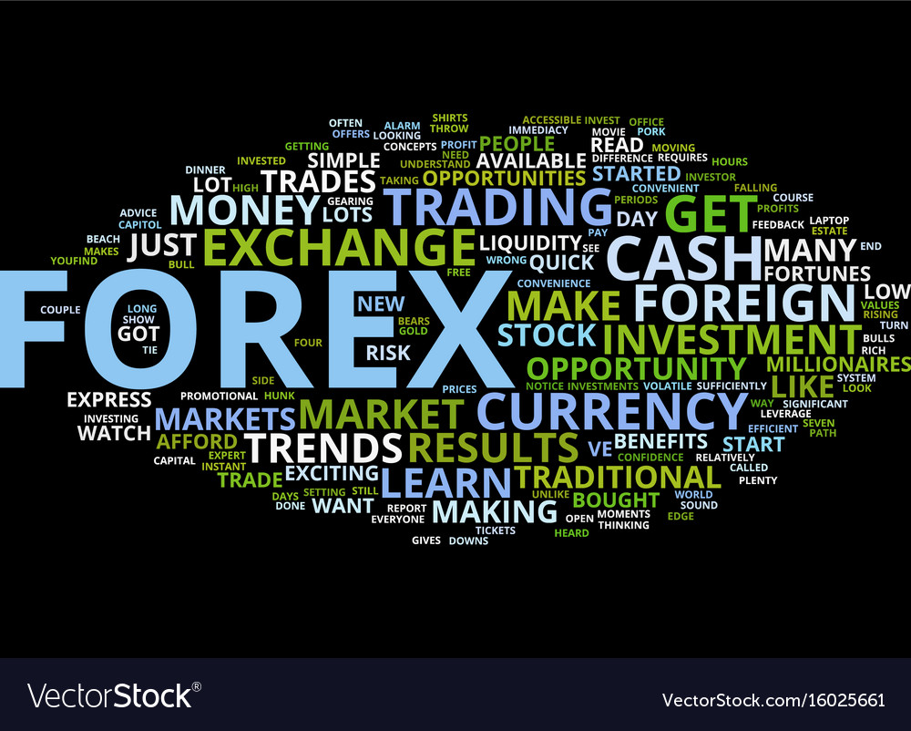 Forex For Express Fortunes Text Background Word Vector Image
