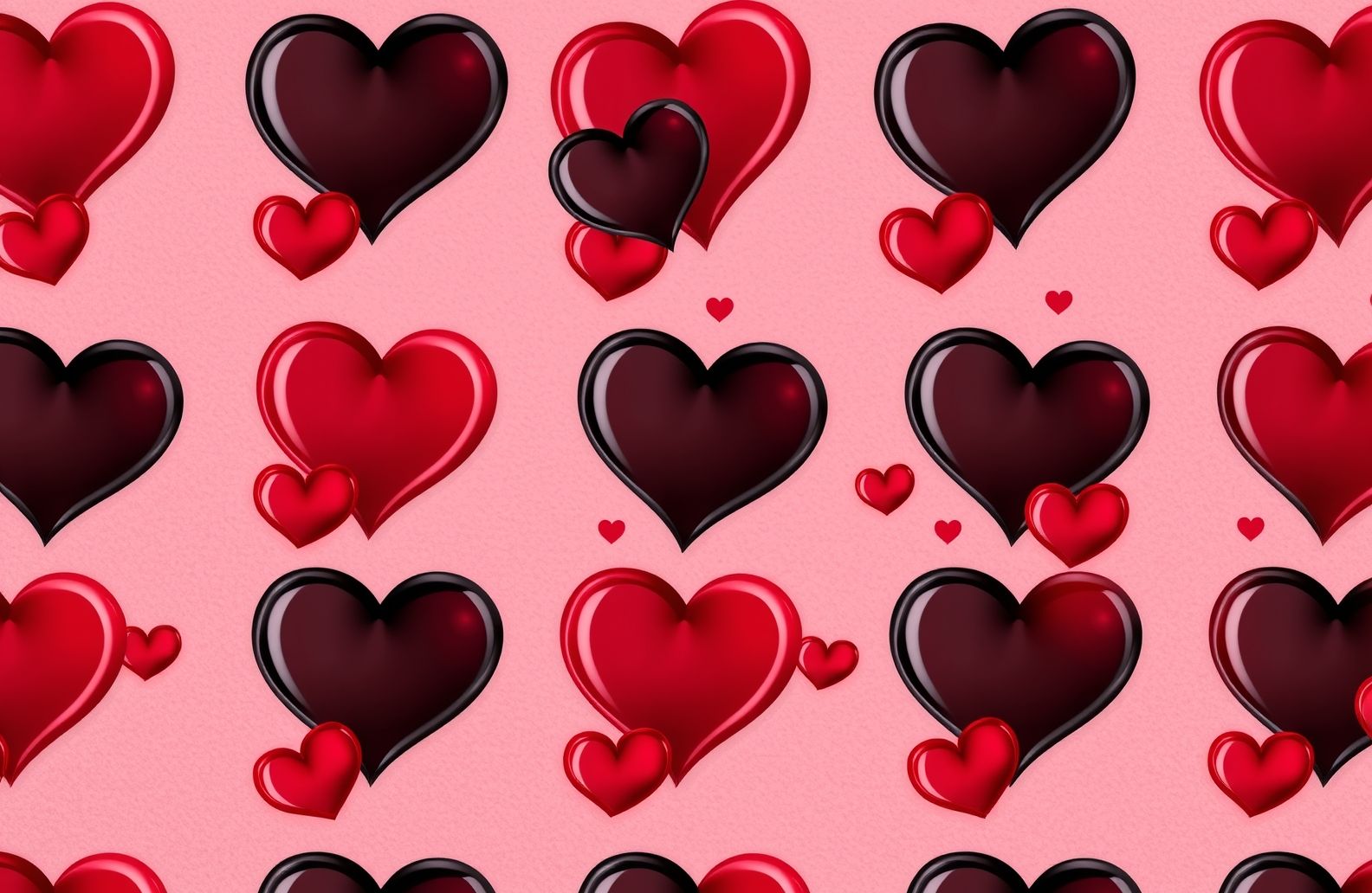 Red And Black Heart Wallpaper