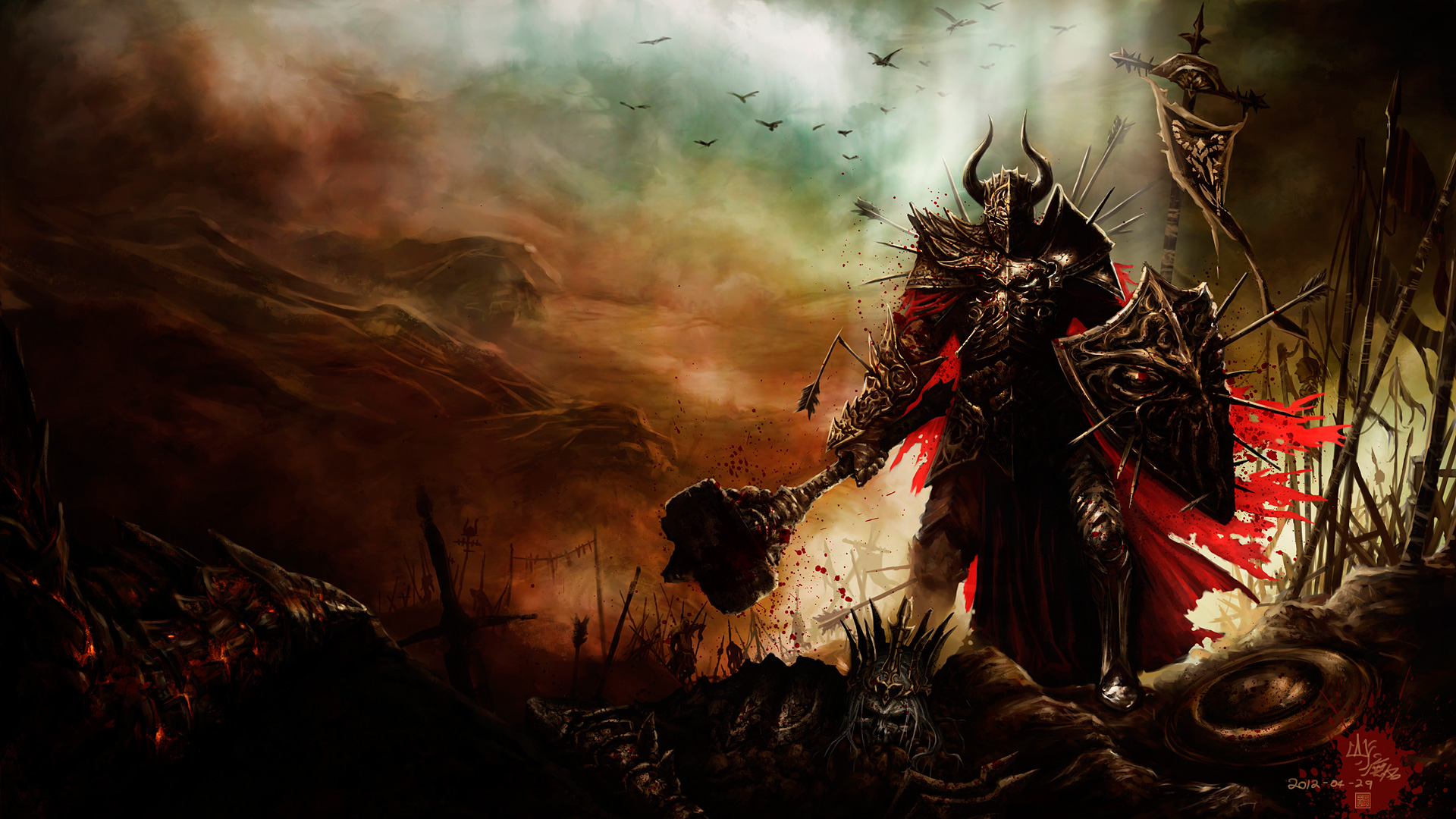 Diablo Iii HD Videojuegos Rojo Oscuro Marron Fantasia 2d Escritorio