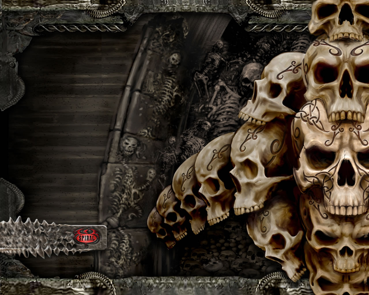 Scary Skulls Art 3d Background On This Wallpaper