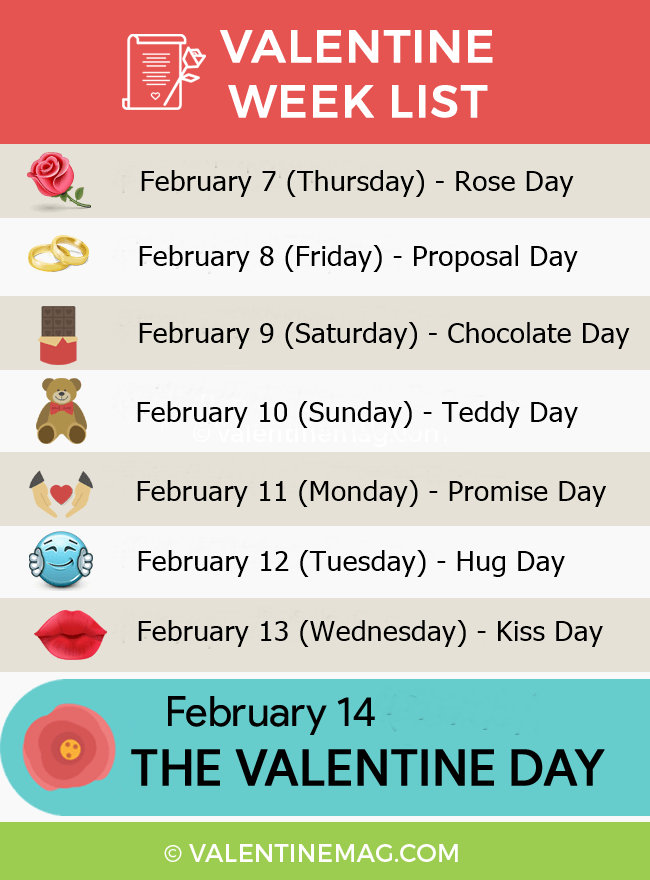 Valentines Week List Image Full Schedule Date Sheet