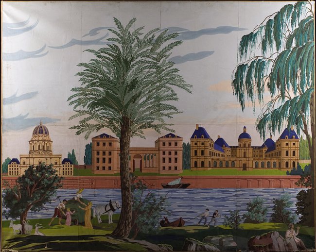 Four French Scenic Wallpaper Panels Lot 120