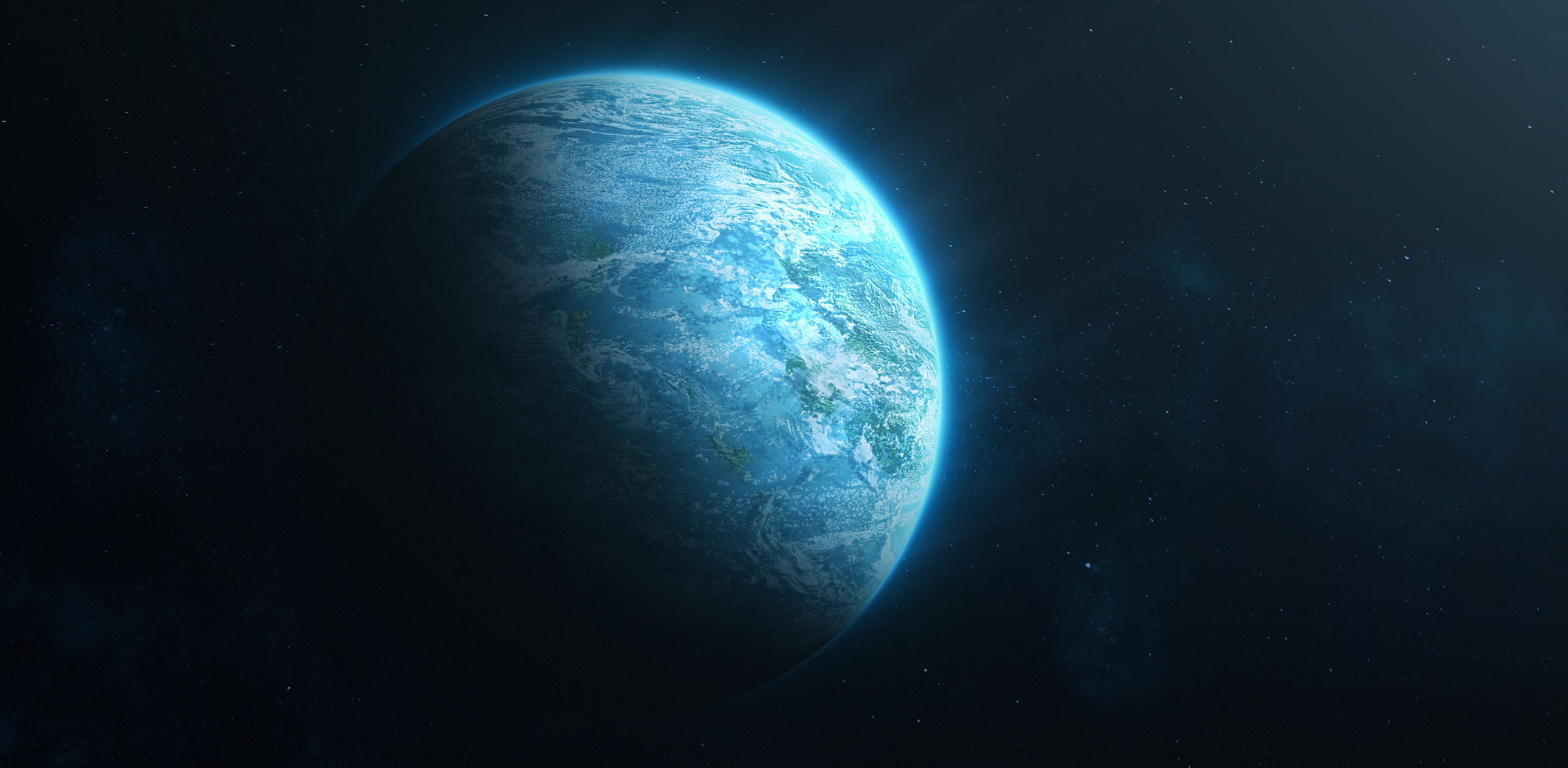 Blue Planet Space 4k Wallpaper HD Digital Universe Image