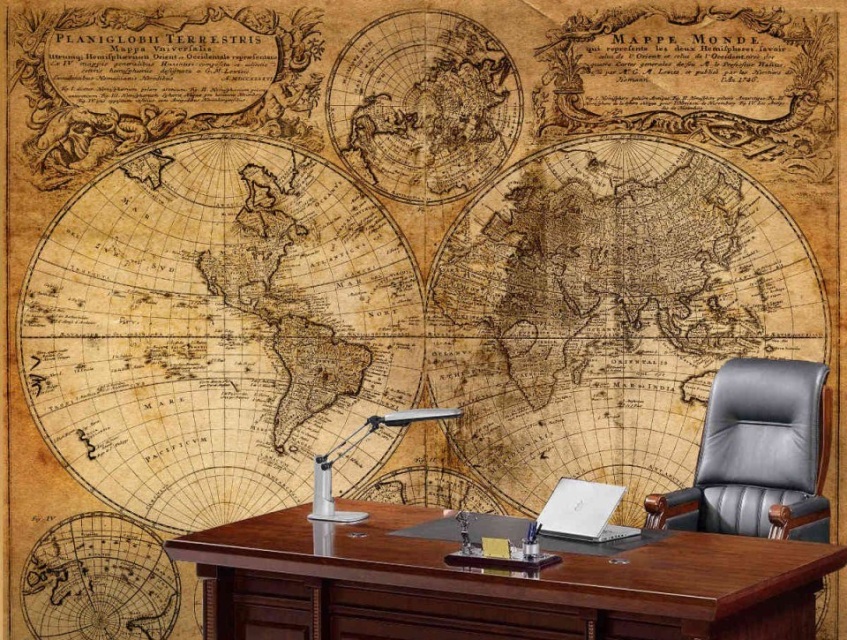 Wallpaper Collection Murals Old Map Mural