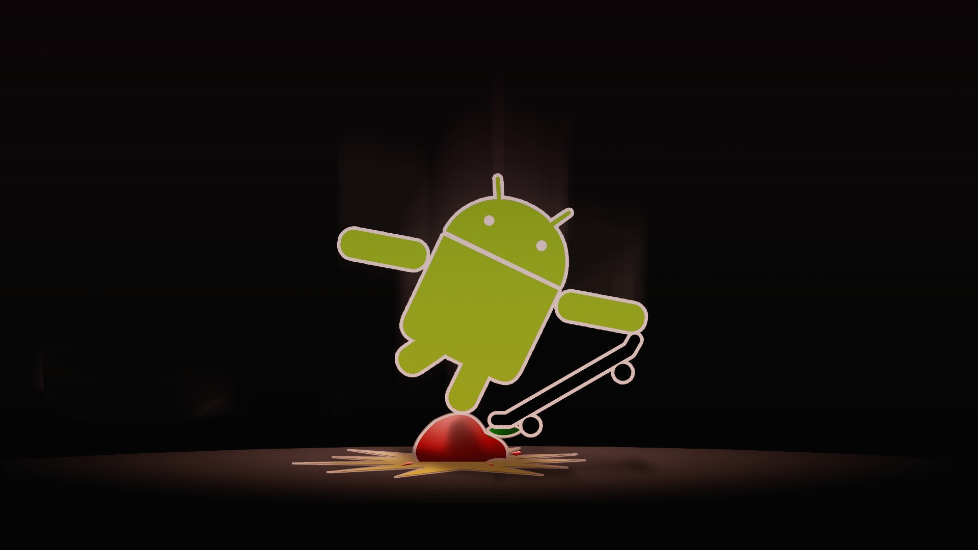 Apple With Android Skate Wallpaper