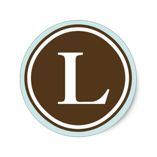 Initial L monogram circle letter seal party favor Sticker 512x512