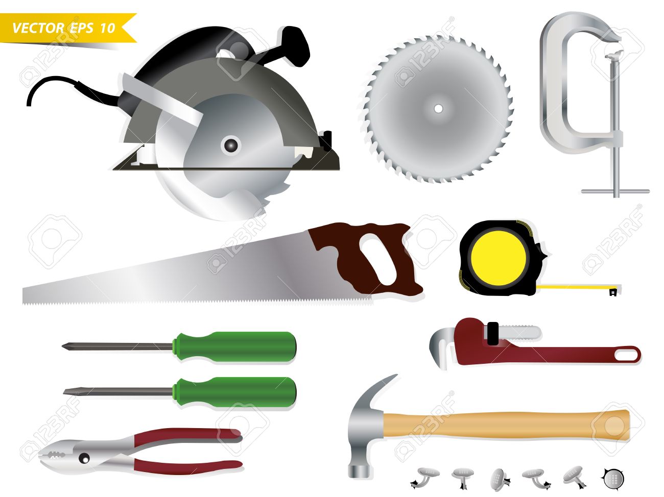 Free download Carpentry Tools Vector Template Design Royalty Free SVG