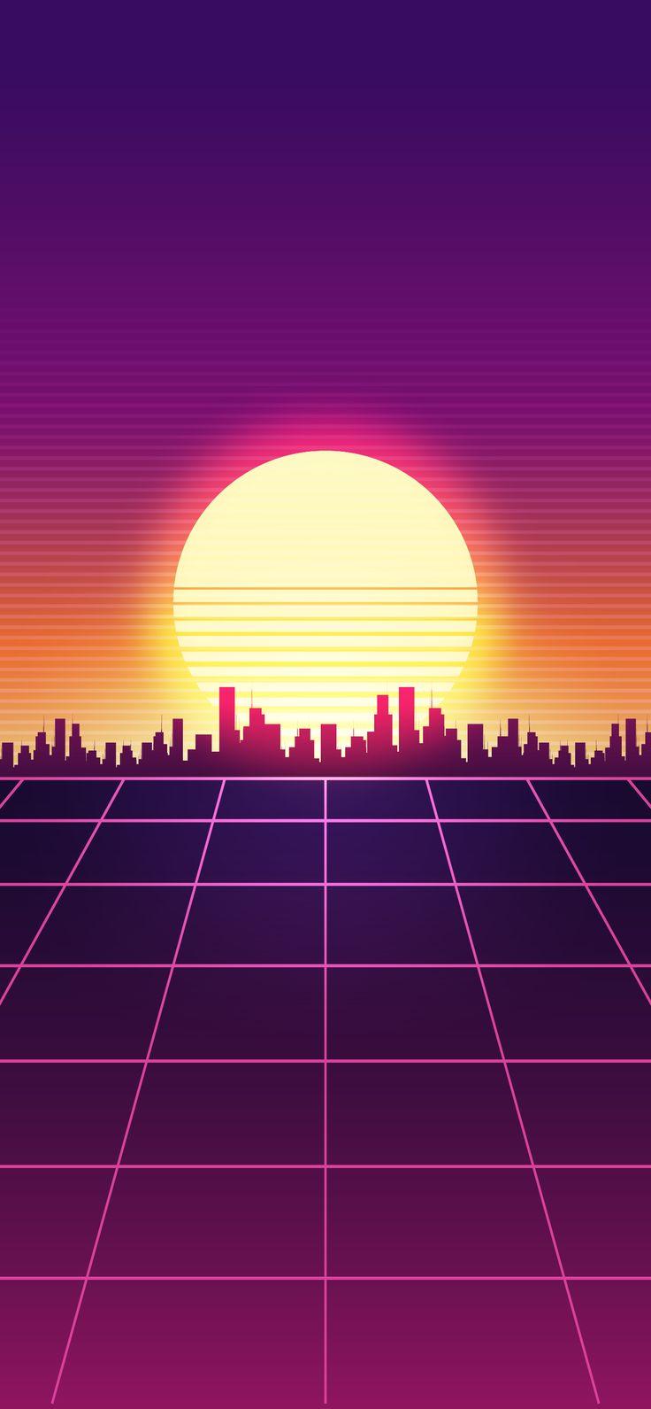 Simple sunset retro wave wallpapers HeroScreen Wallpapers