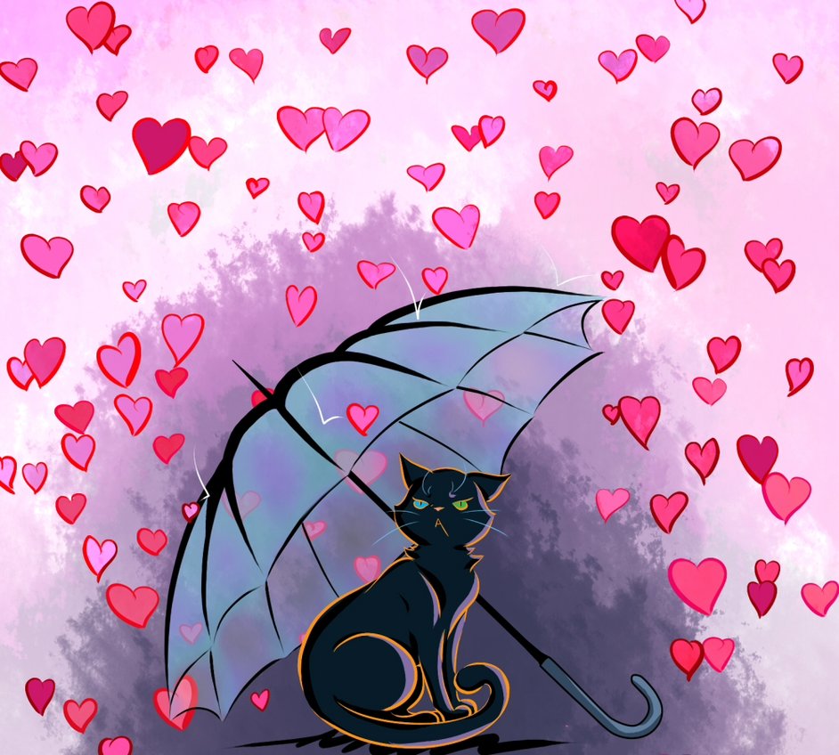 Black Cat Valentines Day By Aka Chan57 For