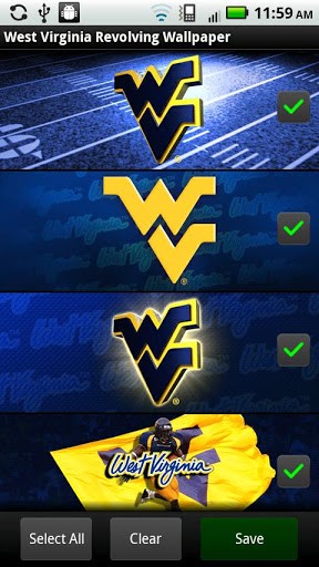 West Virginia Mountaineers Revolving Wallpaper App With The Background