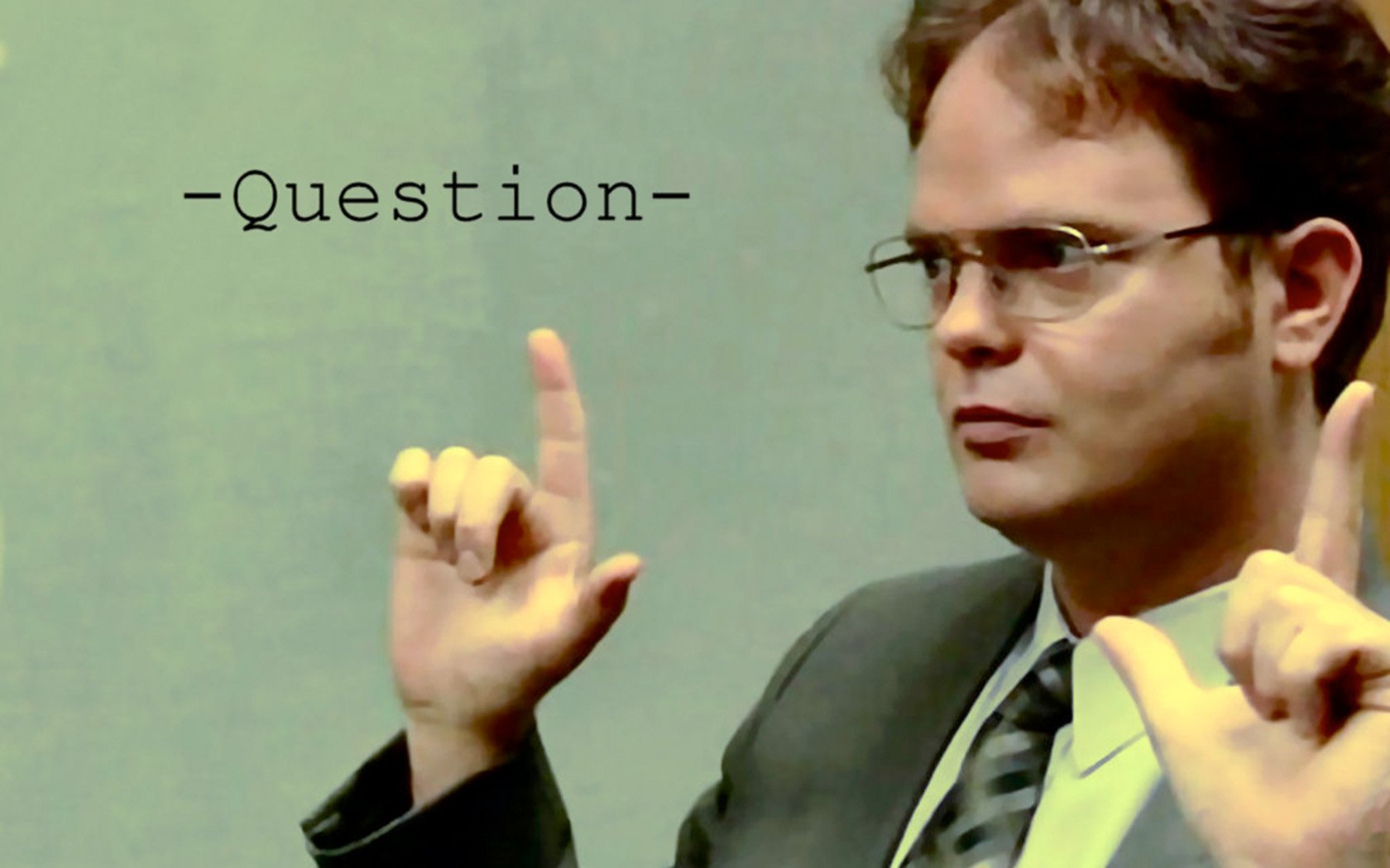 The Office Dwight Schrute Rainn Wilson Question Wallpaper