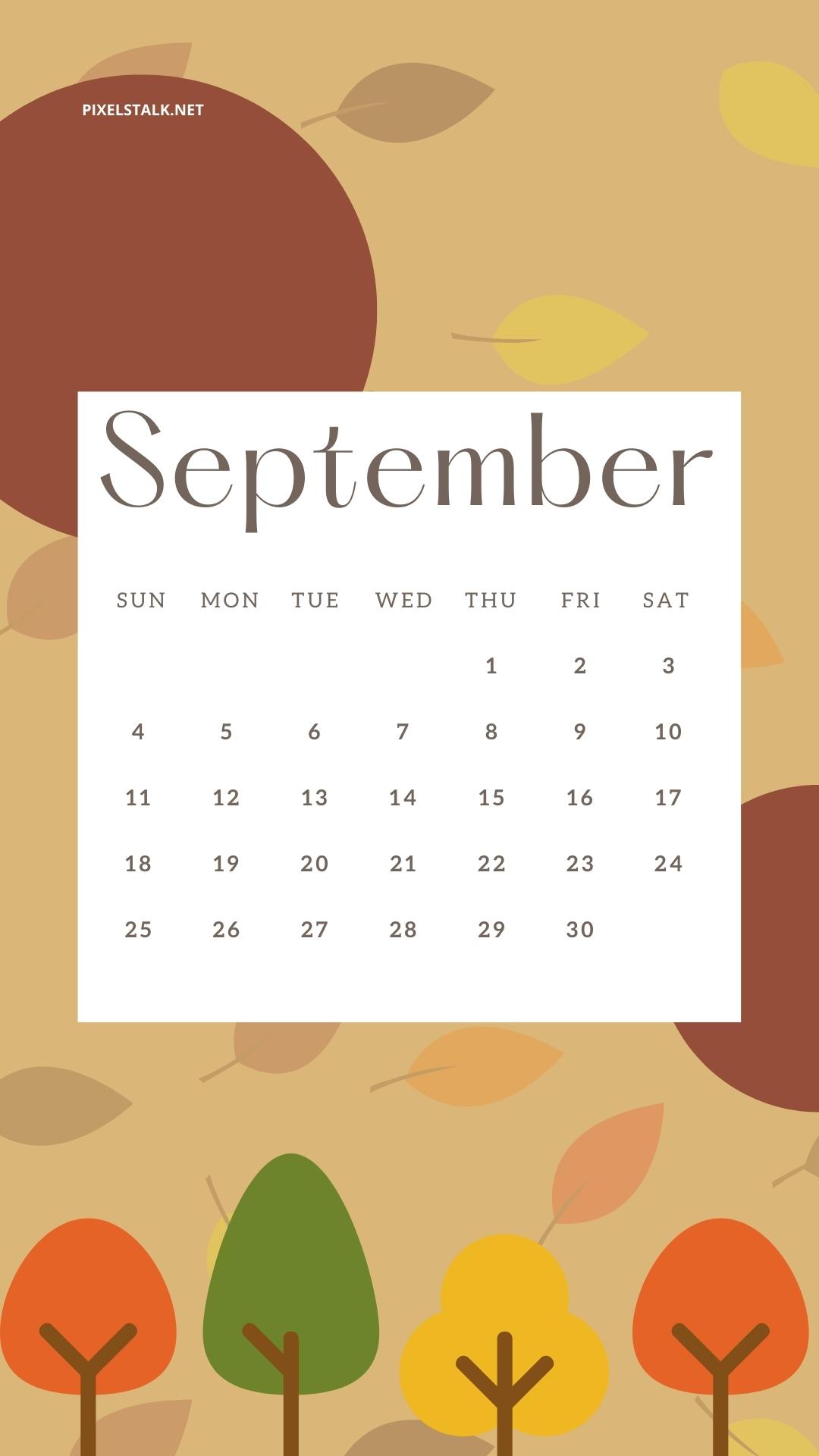 September 2022 Calendar iPhone Wallpapers HD 1080x1920